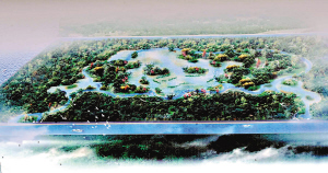 南沙工业园湿地防护林区鸟瞰效果图